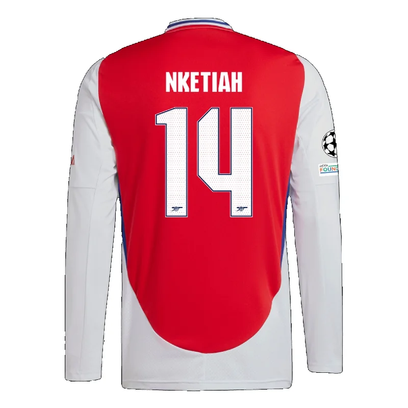 Men's Retro Soccer Jerseys of Famous Clubs from the 90s for Nostalgic Football Enthusiastsadidas Arsenal Eddie Nketiah Home Long Sleeve Jersey w/ Champions League Patches 24/25 (Better Scarlet/White)