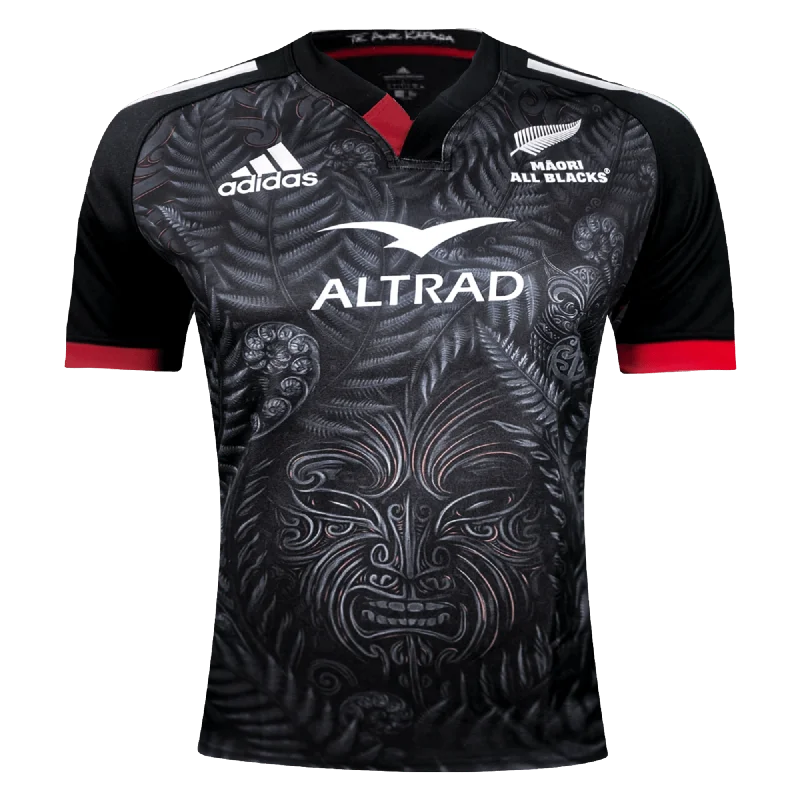 Men's Breathable Polyester Running Jerseys in Bright Neon Colors for High - Visibility WorkoutsMāori All Blacks Home Supporters Jersey by adidas