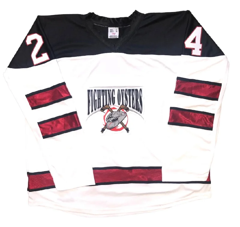 Men's Replica Hockey Jerseys of Star Players for Devoted Ice Hockey SupportersCustom Hockey Jerseys with the Fighting Oysters Embroidered Twill Logo