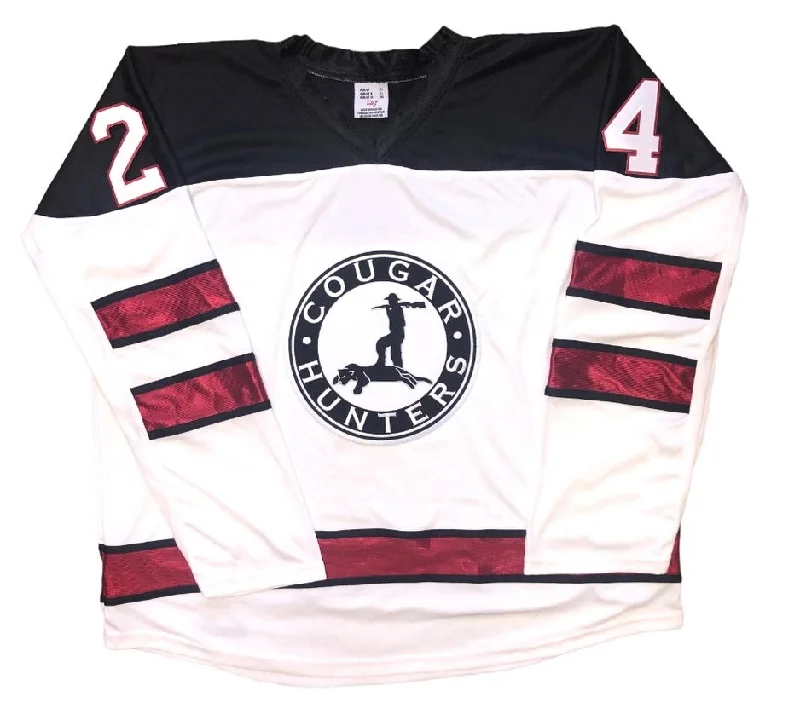 Men's Cycling Jerseys with Reflective Stripes for Safe and Stylish Rides at NightCustom Hockey Jerseys with the Cougar Hunters Embroidered Twill Logo