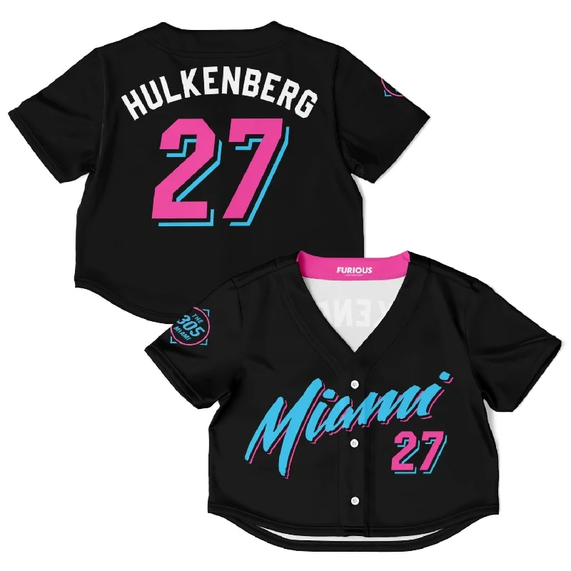 Men's Retro Hockey Jerseys with Classic Stripes and Logos for a Nostalgic Hockey AestheticHulkenberg - Vice City Crop Top Jersey