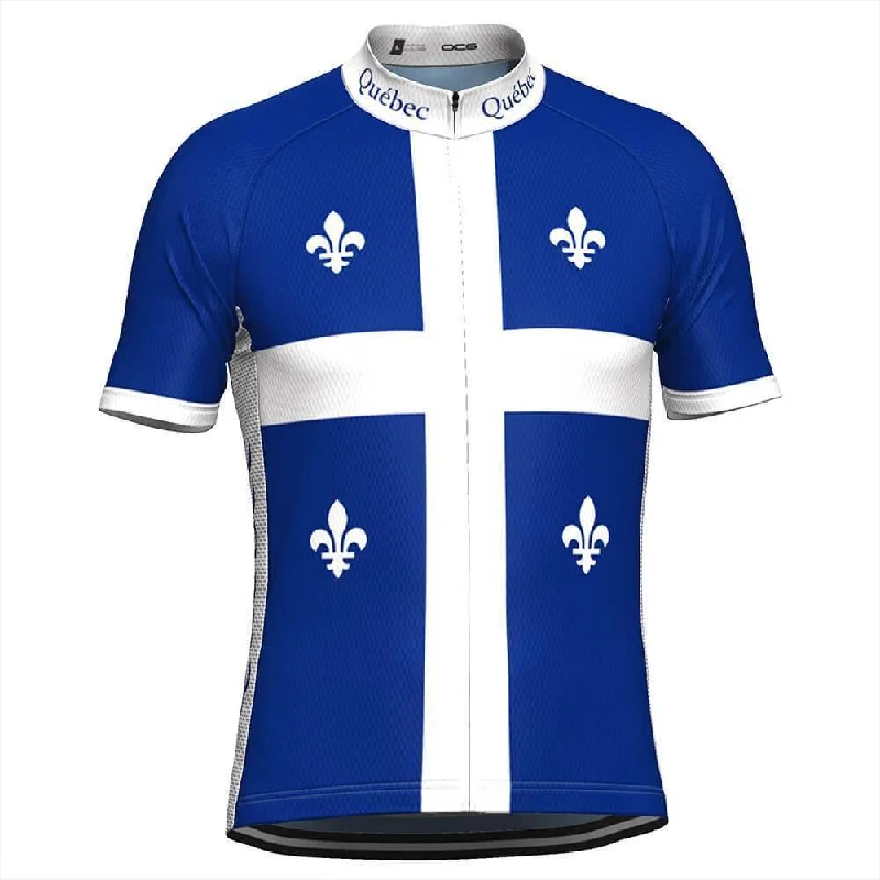 Men's Custom - Embroidered Volleyball Jerseys for Team Uniforms or Personalized GearMen's Quebec Flag Short Sleeve Cycling Jersey