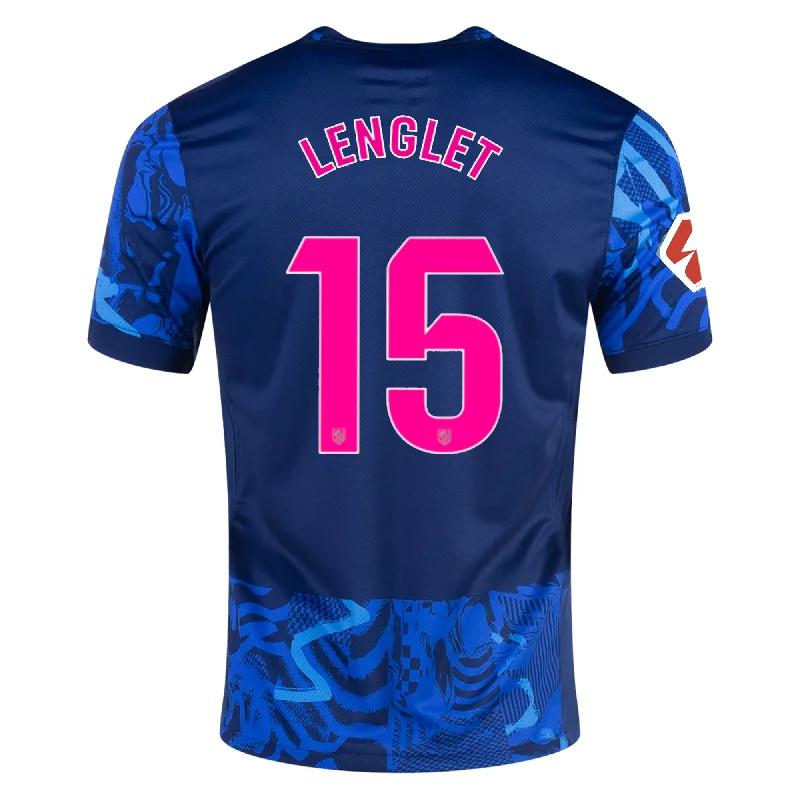 Men's Sustainable Organic Cotton Rugby Jerseys for Eco - Conscious Sports EnthusiastsNike Atletico Madrid Clément Lenglet Third Jersey w/ La Liga Patch 24/25 (Blue Void/Pink Glow)