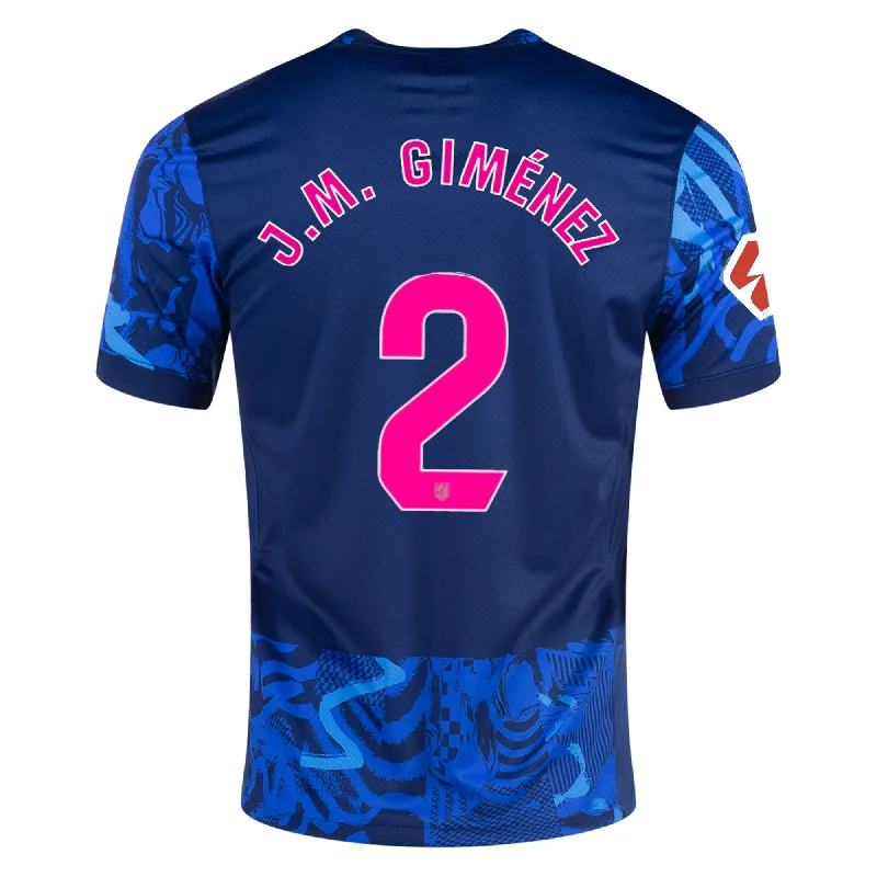 Men's Replica Hockey Jerseys of Star Players for Devoted Ice Hockey SupportersNike Atletico Madrid José María Giménez Third Jersey w/ La Liga Patch 24/25 (Blue Void/Pink Glow)