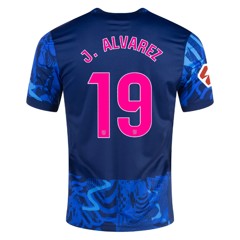 Men's Basketball Jerseys in Sleeveless Design for Enhanced Mobility on the CourtNike Atletico Madrid Julián Alvarez Third Jersey w/ La Liga Patch 24/25 (Blue Void/Pink Glow)