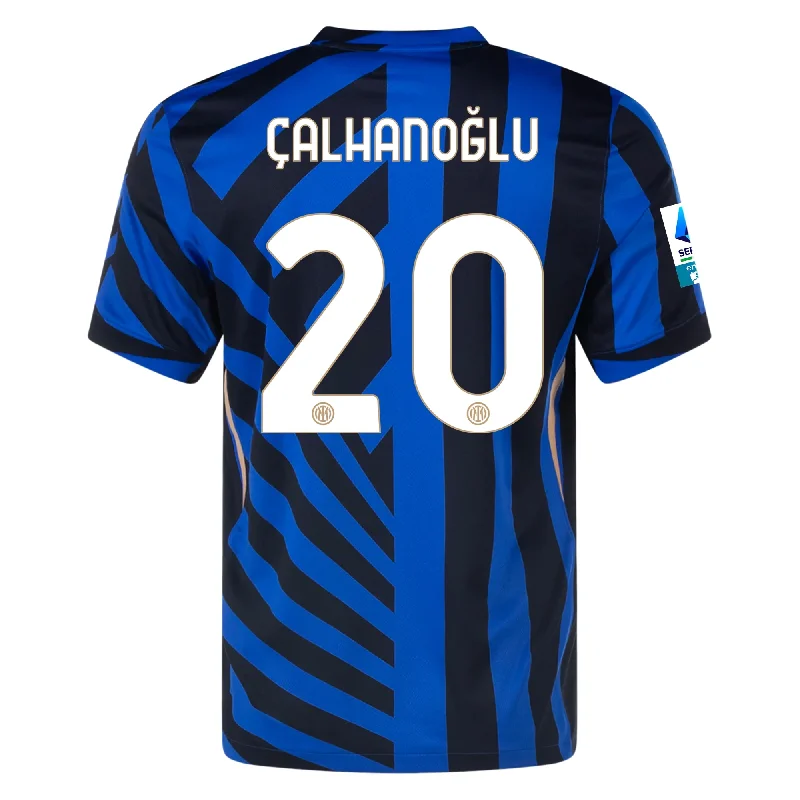 Men's Sustainable Organic Cotton Rugby Jerseys for Eco - Conscious Sports EnthusiastsNike Inter Milan Hakan Çalhanoğlu Home Jersey w/ Serie A +  Scudetto Patch 24/25 (Lyon Blue/Black)