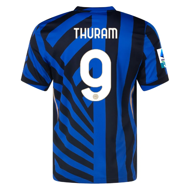 Men's Throwback Tennis Jerseys Inspired by Iconic Matches and PlayersNike Inter Milan Marcus Thuram Home Jersey w/ Serie A +  Scudetto Patch 24/25 (Lyon Blue/Black)