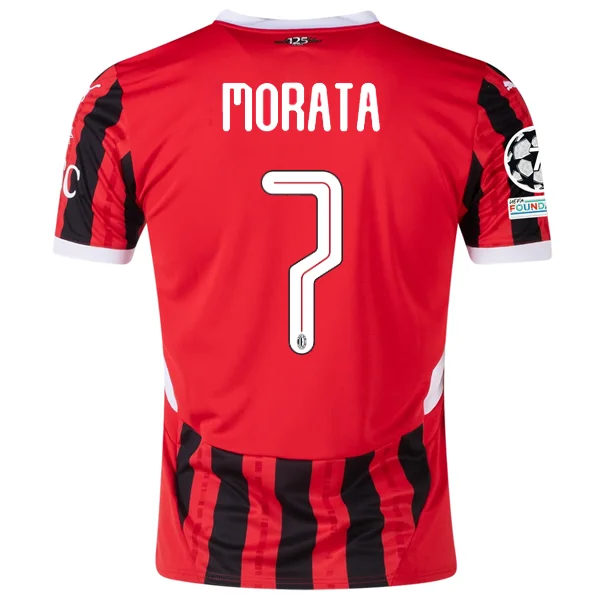 Men's Limited - Edition Cricket Jerseys Commemorating Historic Matches for Die - Hard Cricket LoversPuma AC Milan Alvaro Morata Home Jersey w/ Champions League Patches 24/25 (Puma Red/Puma Black)