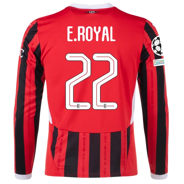 Men's Retro Soccer Jerseys of Famous Clubs from the 90s for Nostalgic Football EnthusiastsPuma AC Milan Emerson Royal Home Long Sleeve Jersey w/ Champions League Patches 24/25 (Red/Black)