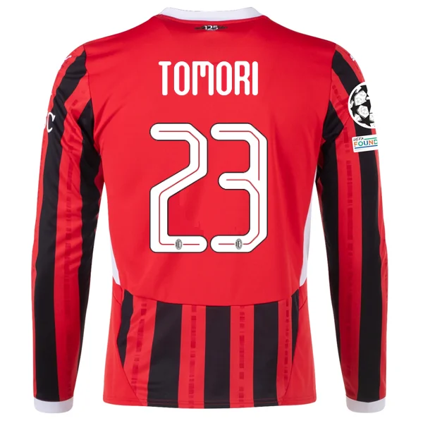 Men's Football Jerseys with Embroidered Club Badges for a Premium and Authentic AppealPuma AC Milan Fikayo Tomori Home Long Sleeve Jersey w/ Champions League Patches 24/25 (Red/Black)