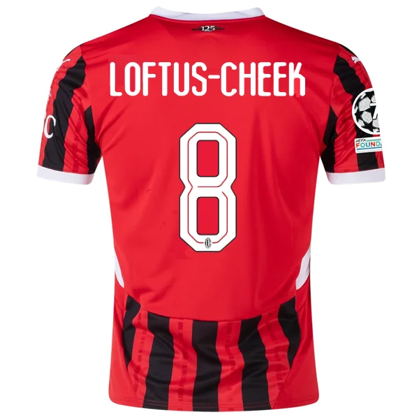 Men's Custom - Embroidered Volleyball Jerseys for Team Uniforms or Personalized GearPuma AC Milan Ruben Loftus-Cheek Home Jersey w/ Champions League Patches 24/25 (Puma Red/Puma Black)