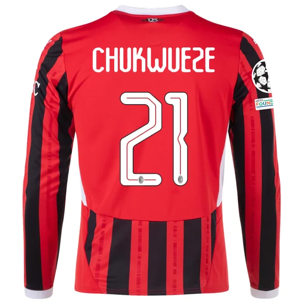 Men's Basketball Jerseys in Sleeveless Design for Enhanced Mobility on the CourtPuma AC Milan Samuel Chukwueze Home Long Sleeve Jersey w/ Champions League Patches 24/25 (Red/Black)