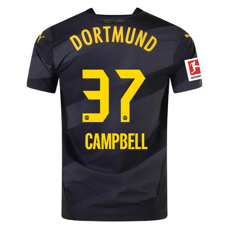 Men's Football Jerseys with Embroidered Club Badges for a Premium and Authentic AppealPuma Borussia Dortmund Authentic Cole Campbell Away Jersey w/ Bundesliga Patch 24/25 (Puma Black/Faster Yellow)