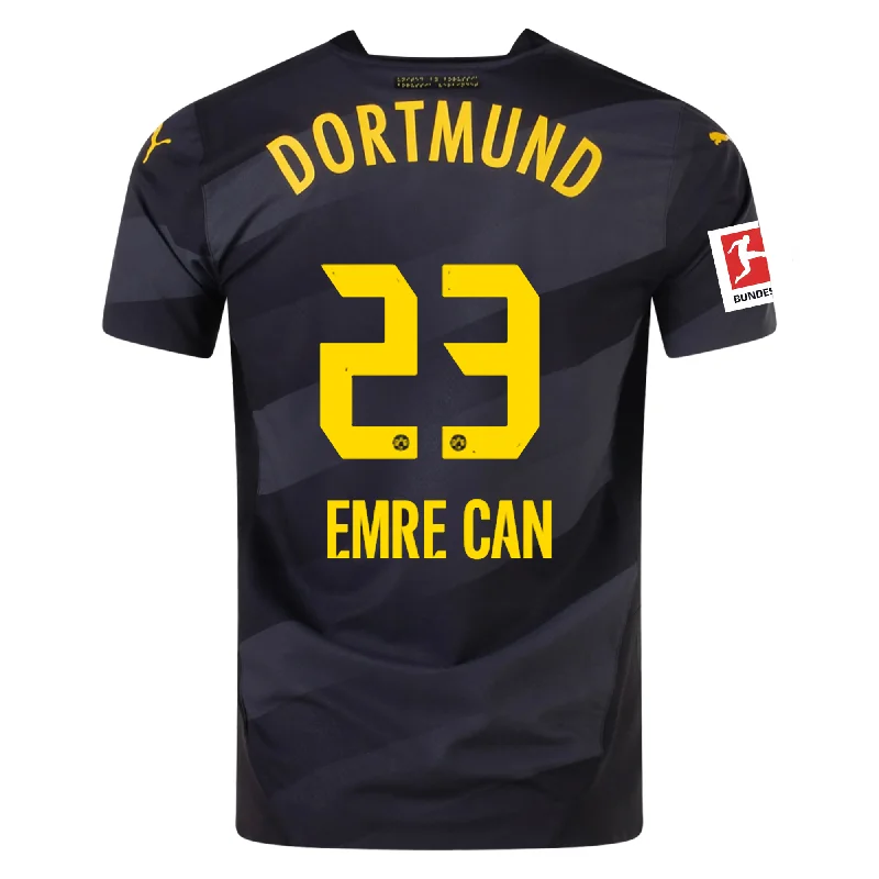 Men's Authentic Soccer Jerseys of National Teams for International Football EventsPuma Borussia Dortmund Authentic Emre Can Away Jersey w/ Bundesliga Patch 24/25 (Puma Black/Faster Yellow)