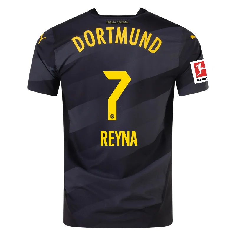 Men's Basketball Jerseys with Signature Player Logos for a Fan - Favorite LookPuma Borussia Dortmund Authentic Gio Reyna Away Jersey w/ Bundesliga Patch 24/25 (Puma Black/Faster Yellow)