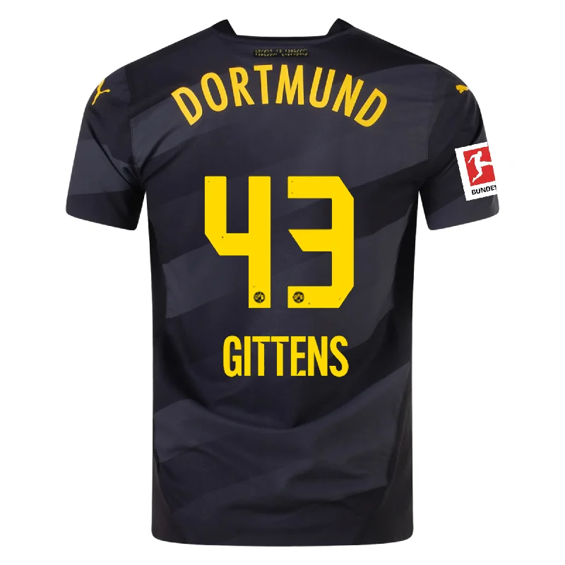 Men's Moisture - Wicking Golf Jerseys with UV Protection for Comfortable Rounds on the CoursePuma Borussia Dortmund Authentic Jamie Bynoe-Gittens Away Jersey w/ Bundesliga Patch 24/25 (Puma Black/Faster Yellow)