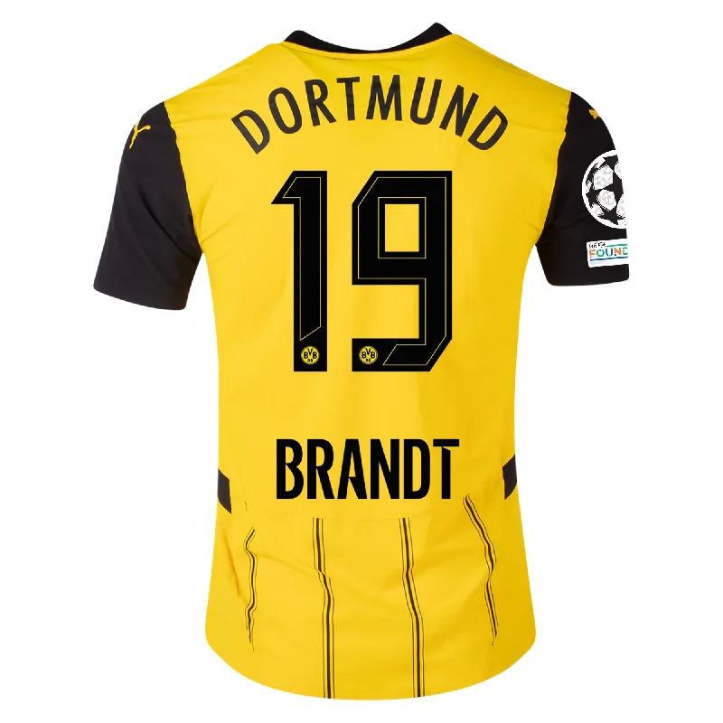 Men's Moisture - Wicking Golf Jerseys with UV Protection for Comfortable Rounds on the CoursePuma Borussia Dortmund Authentic Julian Brandt Home Jersey w/ Champions League Patches 24/25 (Faster Yellow/Puma Black)