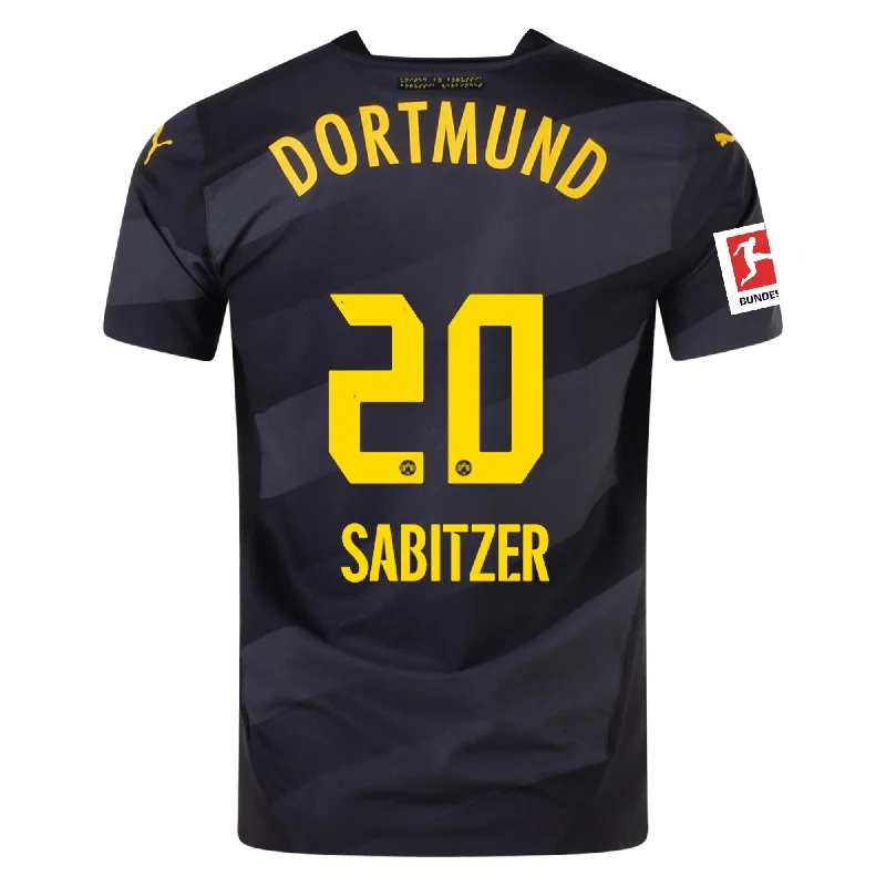 Men's Football Jerseys with Embroidered Club Badges for a Premium and Authentic AppealPuma Borussia Dortmund Authentic Marcel Sabitzer Away Jersey w/ Bundesliga Patch 24/25 (Puma Black/Faster Yellow)