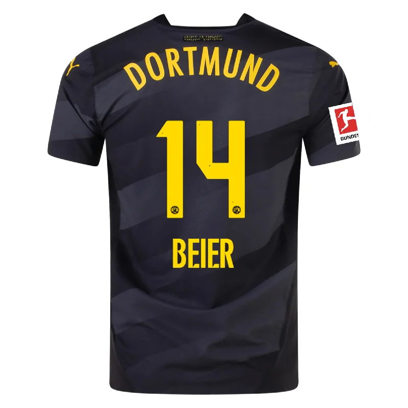 Men's Moisture - Wicking Golf Jerseys with UV Protection for Comfortable Rounds on the CoursePuma Borussia Dortmund Authentic Maximilian Beier Away Jersey w/ Bundesliga Patch 24/25 (Puma Black/Faster Yellow)