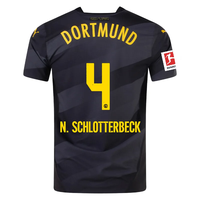 Men's Retro Hockey Jerseys with Classic Stripes and Logos for a Nostalgic Hockey AestheticPuma Borussia Dortmund Authentic Nico Schlotterbeck Away Jersey w/ Bundesliga Patch 24/25 (Puma Black/Faster Yellow)