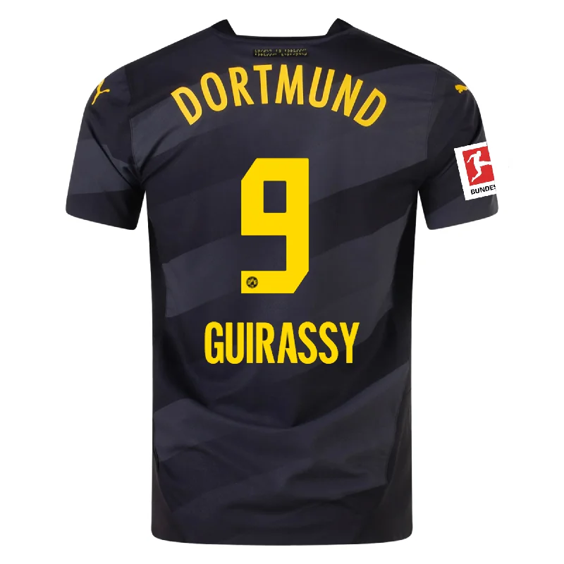 Men's Retro Hockey Jerseys with Classic Stripes and Logos for a Nostalgic Hockey AestheticPuma Borussia Dortmund Authentic Serhou Guirassy Away Jersey w/ Bundesliga Patch 24/25 (Puma Black/Faster Yellow)