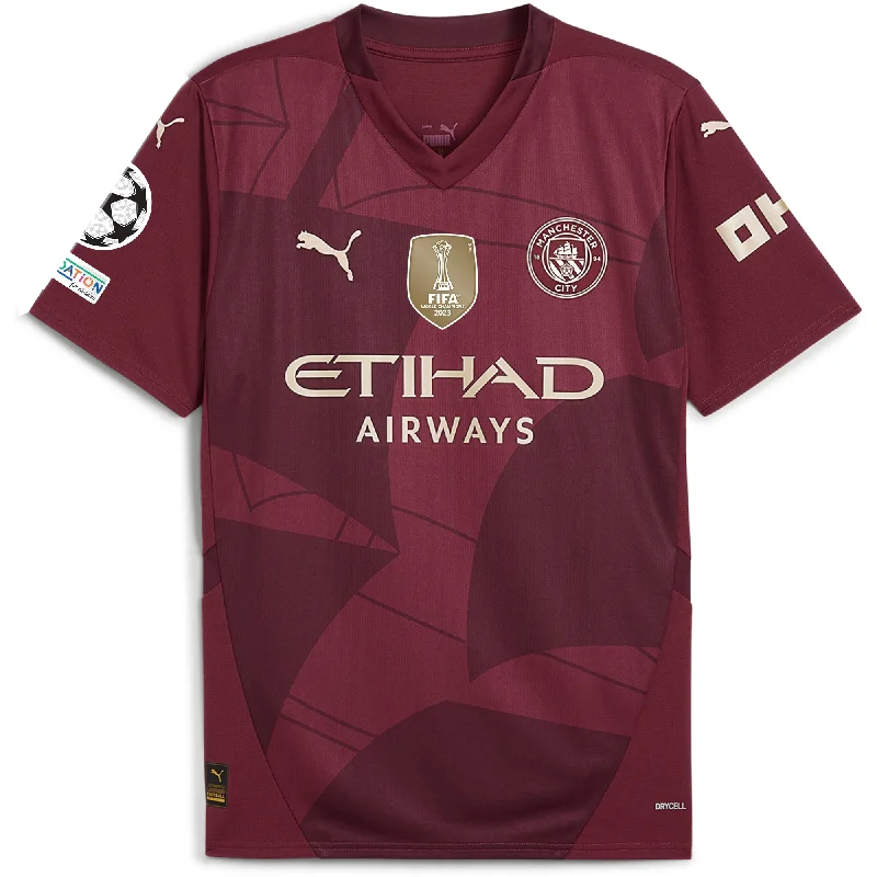 Men's Football Jerseys with Embroidered Club Badges for a Premium and Authentic AppealPuma Manchester City Third Jersey w/ Champions League + Club World Cup Patch 24/25 (Dark Jasper)