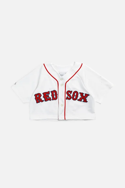 Men's Custom - Printed Baseball Jerseys with Player Names and Numbers for Personalized StyleRework Crop Boston Red Sox MLB Jersey - XS