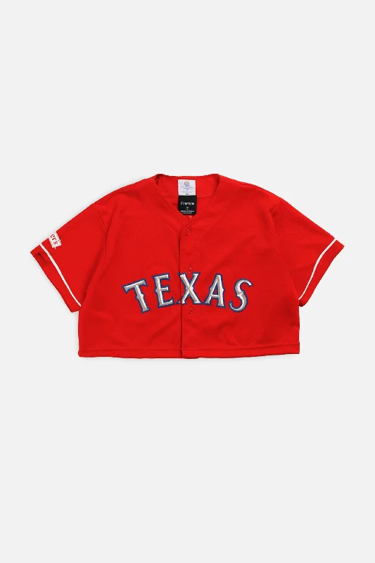 Men's Cycling Jerseys with Reflective Stripes for Safe and Stylish Rides at NightRework Crop Texas Rangers MLB Jersey - S