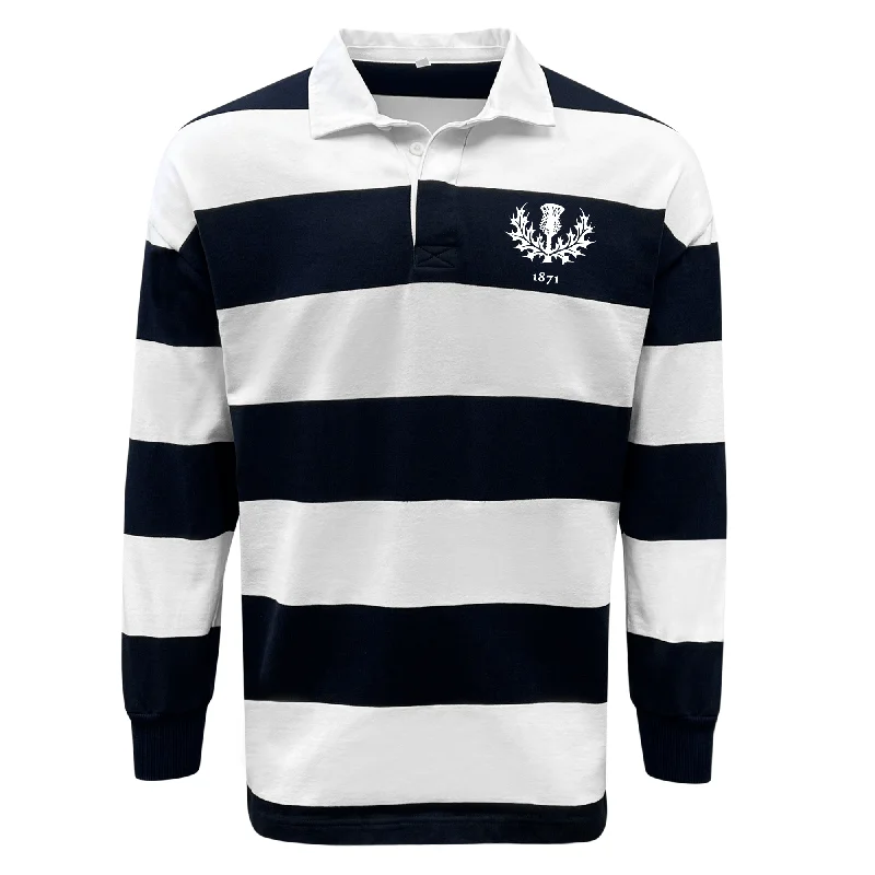 Men's Sustainable Organic Cotton Rugby Jerseys for Eco - Conscious Sports EnthusiastsNations of Rugby Scotland Vintage Hooped Classic Jersey