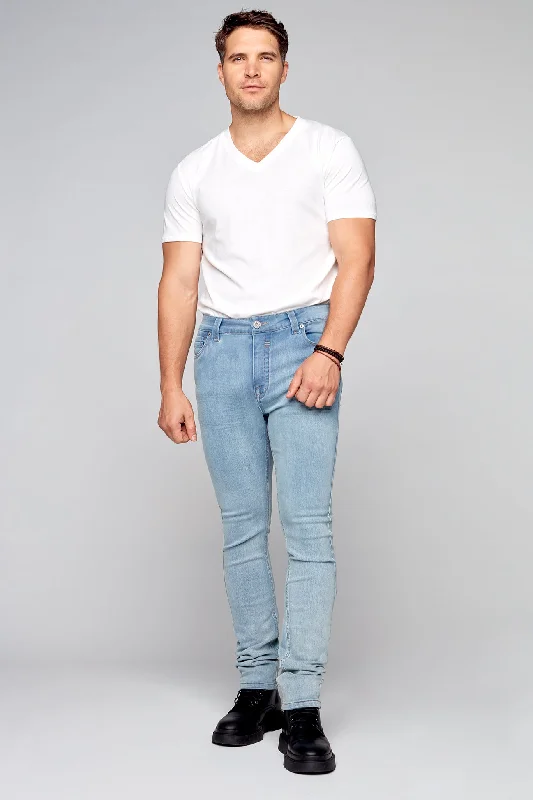 Men's Low - Rise Jeans in a Light Wash for a Casual and Youthful Look5 Pocket Straight Fit Jeans - Vintage Bleach