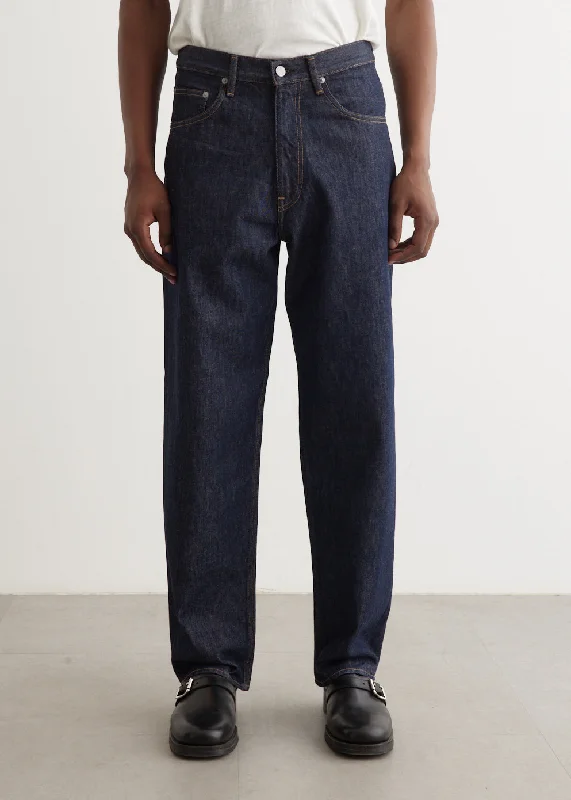 Plus Size Men's Relaxed Fit Jeans with a Tapered Leg for a Laid - Back VibeHard Twist Denim Wide Pants