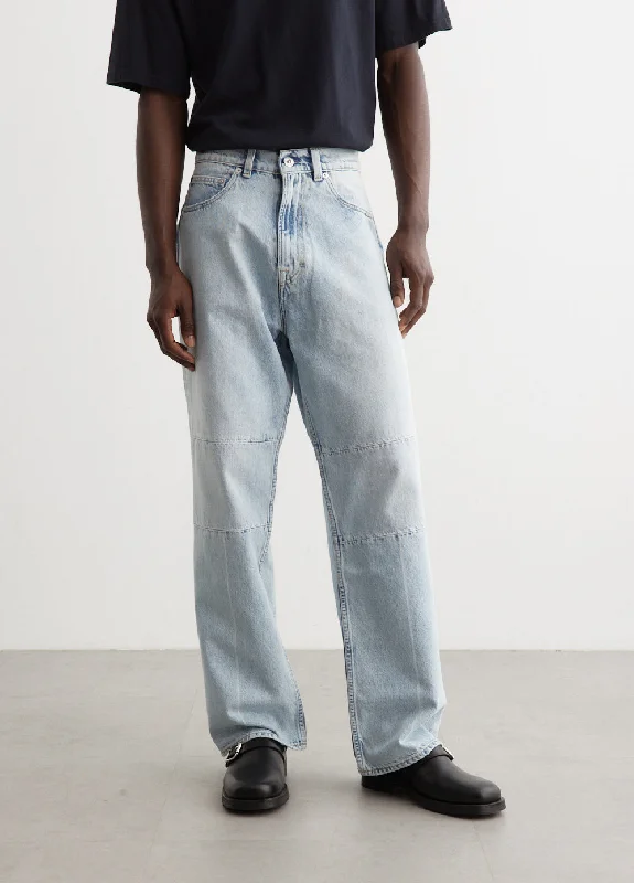 Plus Size Men's Relaxed Fit Jeans with a Faded Wash for a Vintage - Inspired LookExtended Third Cut Jeans