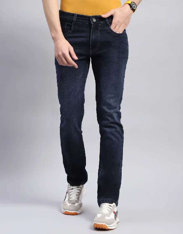 Men's Ripped Skinny Jeans in Acid Wash for an Edgy and Punk - Inspired StyleMen Blue Light Wash Narrow Fit Denim