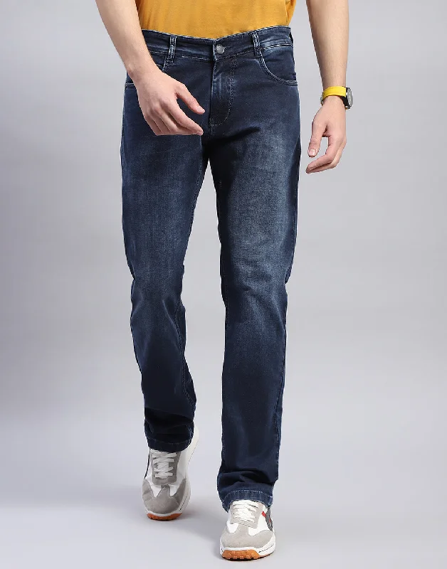 Plus Size Men's Bootcut Jeans with a Belt Loop Upgrade for a Stylish TouchMen Blue Light Wash Straight Fit Denim