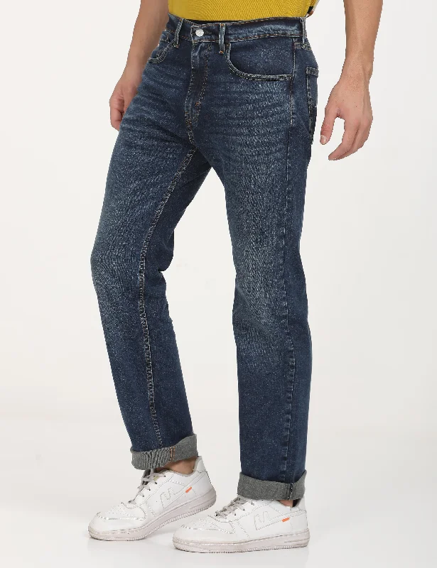 Men's Straight Leg Raw Denim Jeans for a Minimalist and Durable OptionMen's 505 Straight Fit Blue Jeans