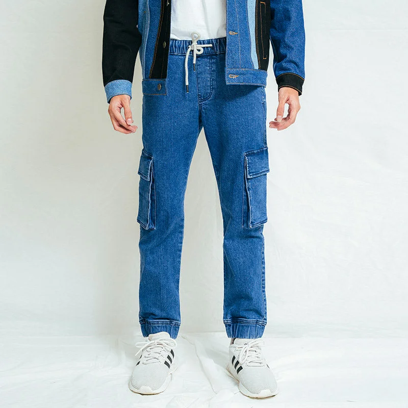 Men's High - Waisted Jeans in a Medium Wash for a Vintage - Style RevivalRelaxed Fit Jogger