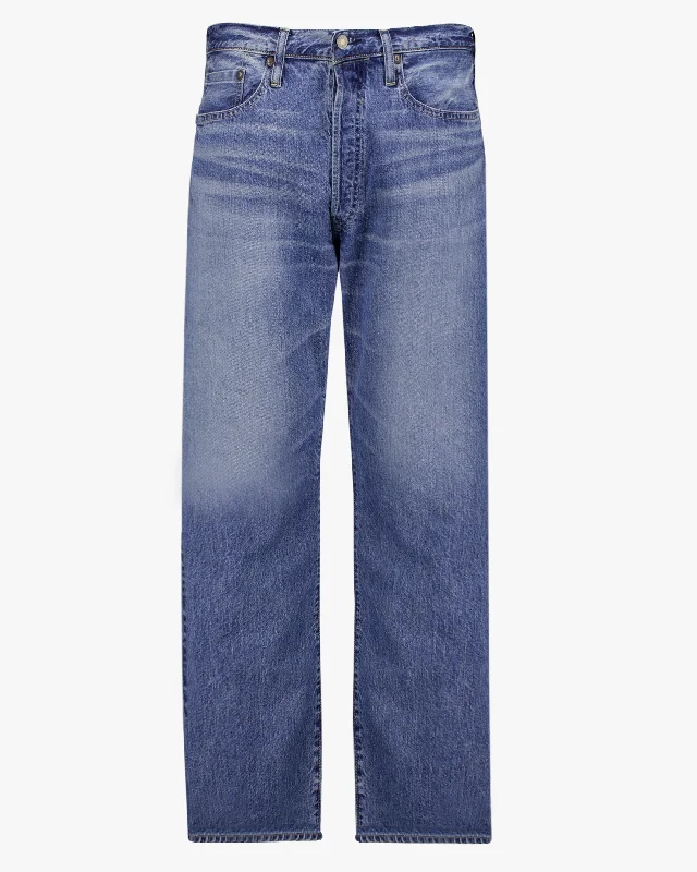 Men's Low - Rise Jeans in a Light Wash for a Casual and Youthful Look5 Pocket Selvedge Straight Jeans