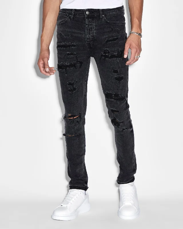 Men's Jeans with a Cargo - Inspired Knee Pocket for Extra StorageVAN WINKLE BLACK DYNAMITE TRASH