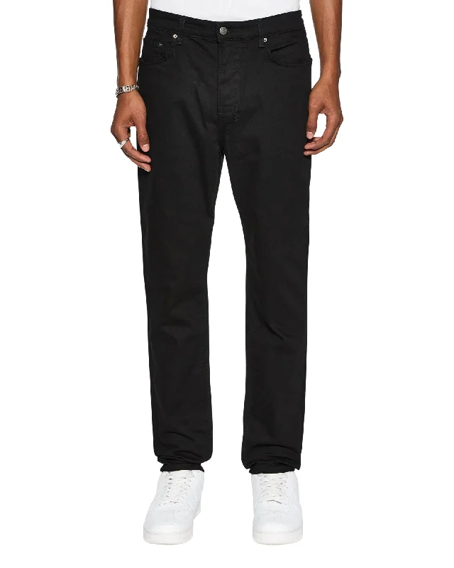 Plus Size Men's Relaxed Fit Jeans with a Tapered Leg for a Laid - Back VibeWOLFGANG LAID BLACK