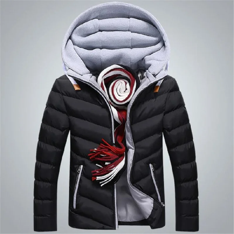 Embroidered men jackets with intricate floral designs for a unique aesthetic2018 Winter Jacket Men Hat Detachable Warm Cotton Padded Outerwear Mens Jackets And Coats Hooded Collar Male Parkas Clothes