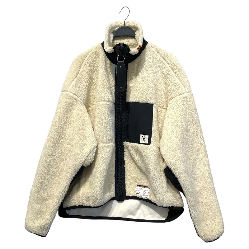 Stretch - fabric men jackets for unrestricted movement during workoutsMIHARA YASUHIRO/Fleece Jkt/3/Cotton/WHT/big zipper fleece