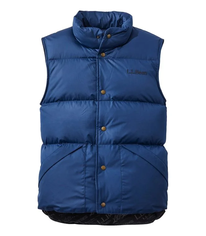 Men jackets with a built - in hood that can be stowed away when not in useBean's Trail Model Down Vest '82 Adults