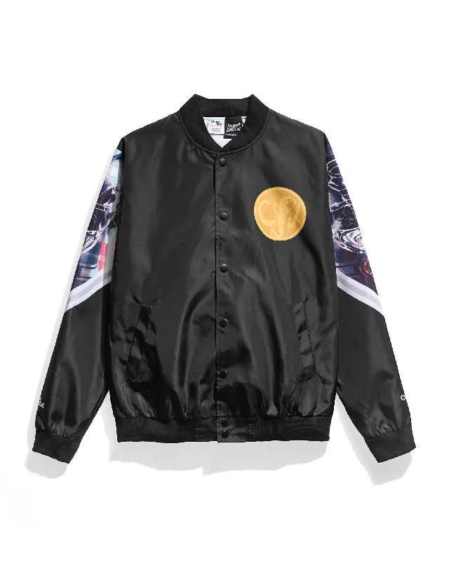 Men jackets with a hidden interior pocket for secure storageBlack Ranger Power Rangers Retro Fanimation Jacket