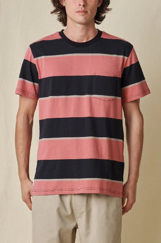 Fleece - lined men jackets for cold - weather commutingBootleg Dreams Stripe Tee - Smoke