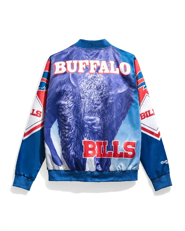 Plus - size men jackets with adjustable drawstrings for a comfortable fitBuffalo Bills Fanimation Satin Jacket