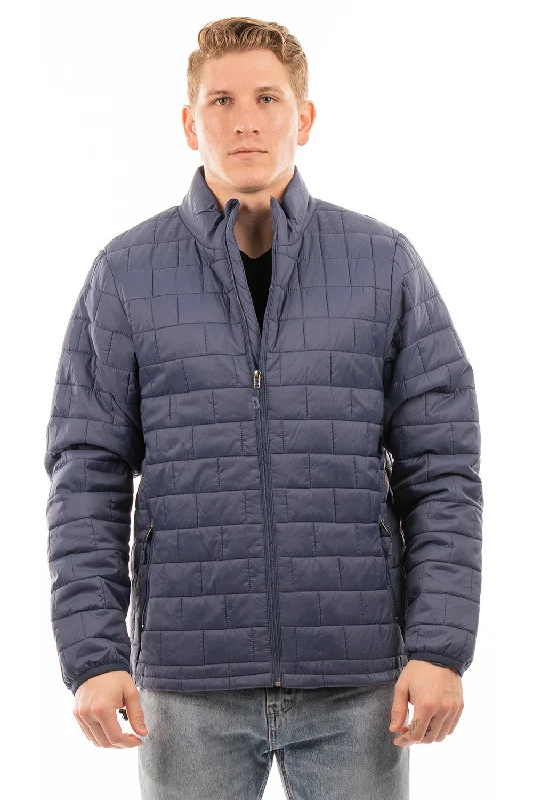 Fleece - lined men jackets for cold - weather commutingBurnside Mens Element Full Zip Puffer Jacket - Navy Blue