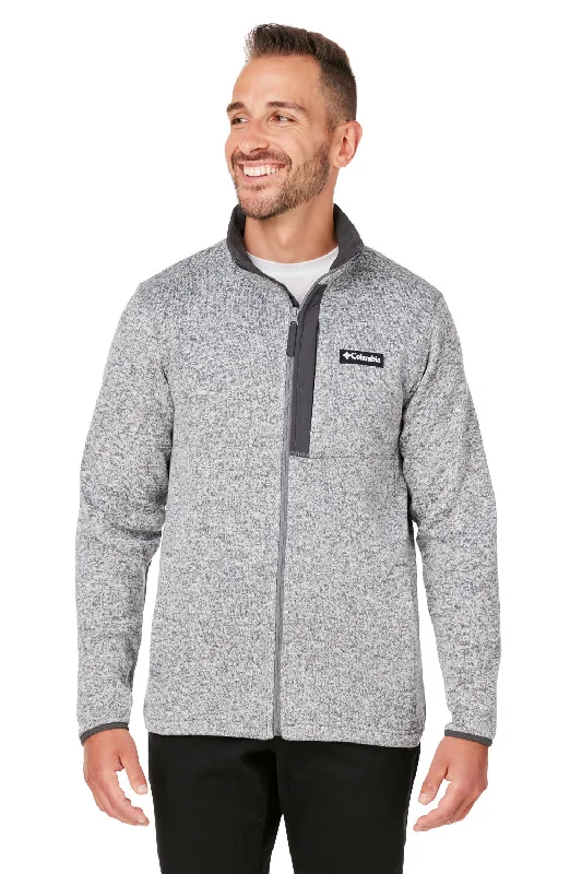 Men jackets with a built - in hood that can be stowed away when not in useColumbia Mens Sweater Weather Full Zip Jacket - Heather City Grey