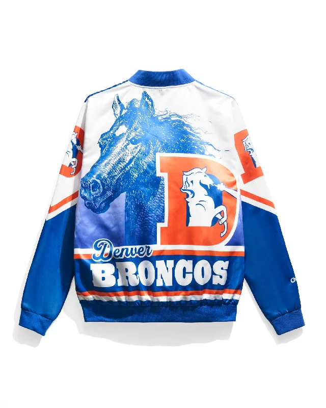 Men jackets with a media - friendly pocket for easy access to gadgetsDenver Broncos Fanimation Satin Jacket