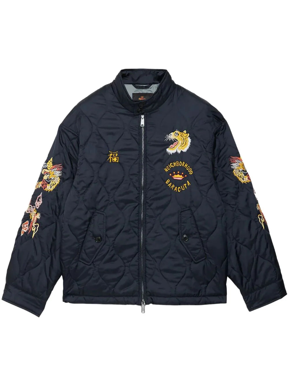 Down - filled men jackets in bright colors for winter fashionX Baracuta Embroidered Bomber Jacket