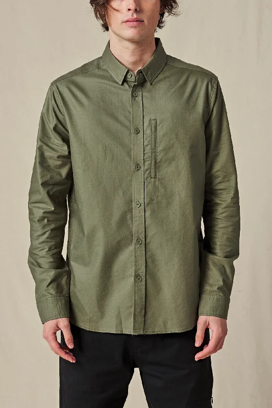 Corduroy men jackets in earthy tones for a rustic charmFoundation LS Shirt - Olive